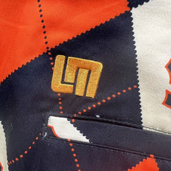 San Francisco SF Giants MLB Argyle Plaid Orange Black Golf Shorts Sz 42 - Picture 3 of 12